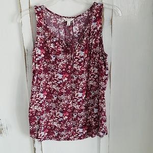 Floral tank top sleeveless dress blouse